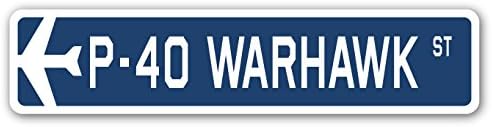 P-40 Warhawk Sign Signs Contructions Aircraft Aircraft | מקורה/חיצוני | שלט פלסטיק רחב 30